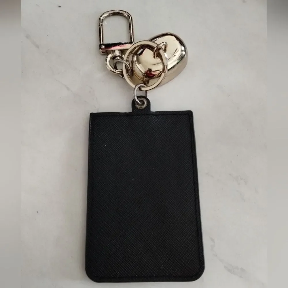 Black Card Holder Keychain With Hand Sanitizer Holder